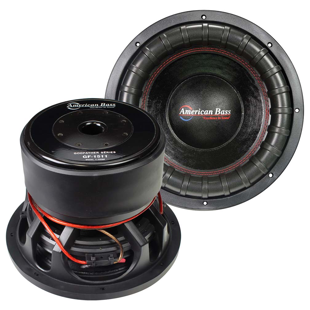 Picture of American Bass GF1511 15 in. Godfather 400 oz Magnet, 4 in. Voice Coil Dual - 1 ohm