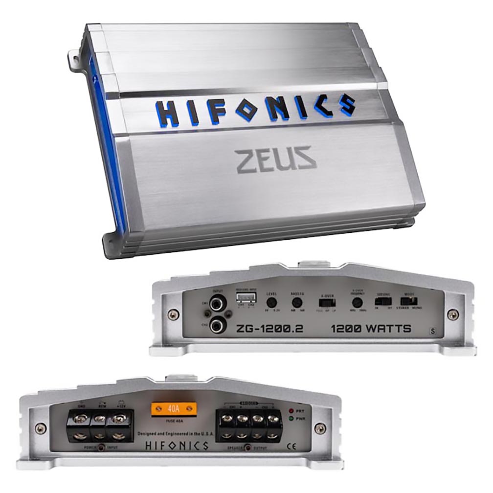 ZG12002 Zeus Gamma Series 1200W 2 Channel 4 ohm Audio Amplifier -  Hifonics