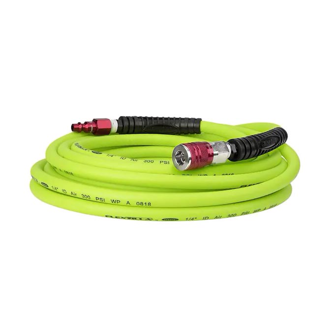 HFZ1425YW2D 0.25 in. x 25 ft. Air Hose with Coupler Plug Type D Red