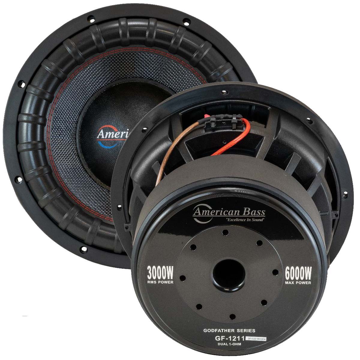 Picture of American Bass GF1211 12 in. 400 oz Magnet 4 in. Voice Coil Dual 1 Ohm Godfather Woofer
