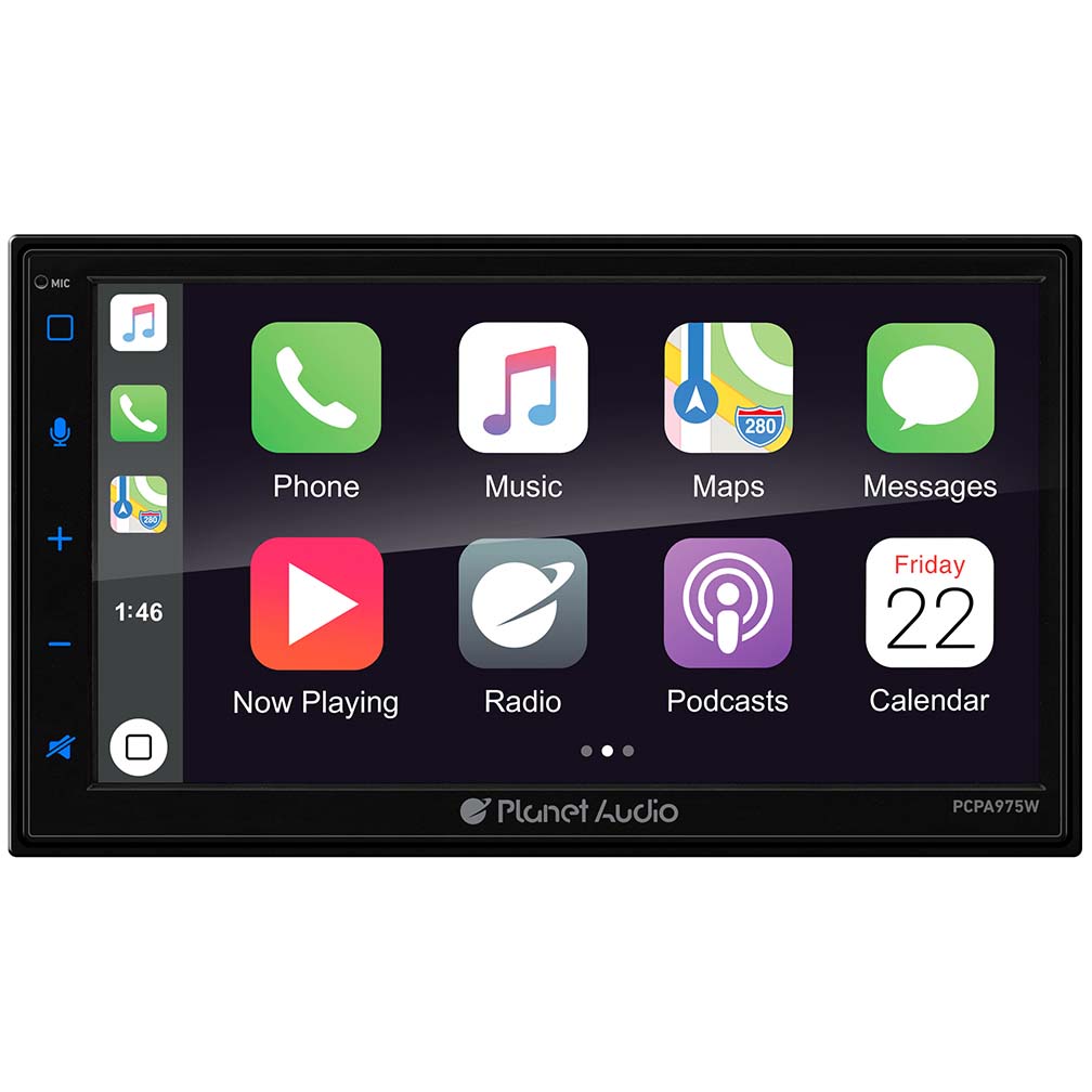PCPA975W 6.75 in. Double Din Mechless Apple Car Play, Android Auto AM-FM USB Aux & Bluetooth -  Planet Audio