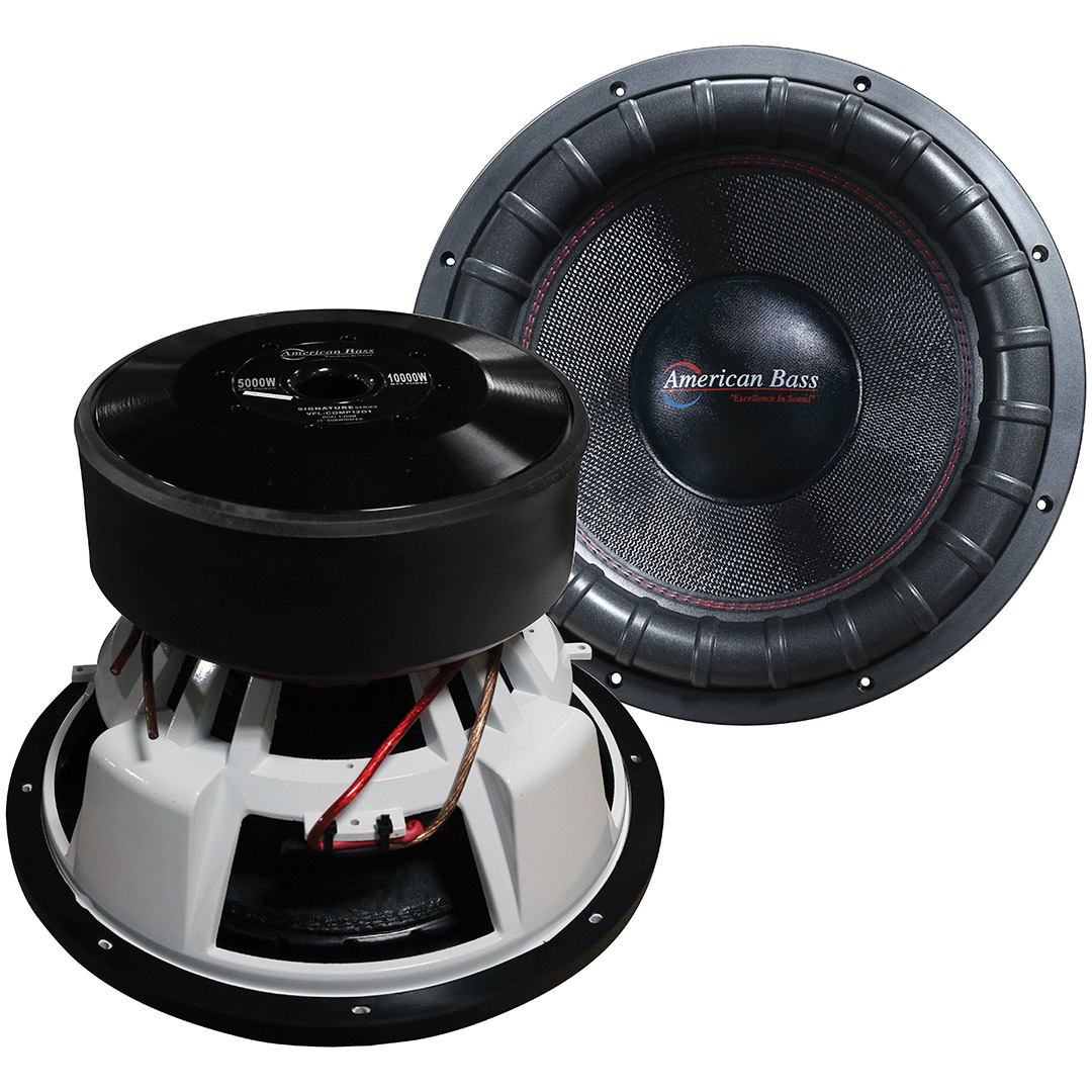 Picture of American Bass VFLCOMP12D1SIG 12 in. VFL 5000W RMS & 10000W Max Dual 1 Ohm Voice Coils Woofer