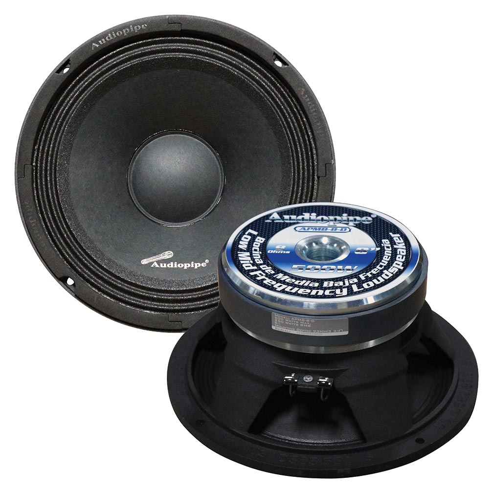 Picture of Audiopipe APMB8D 8 in. Midbass 8 Ohm 250W RMS & 500W Max Speaker
