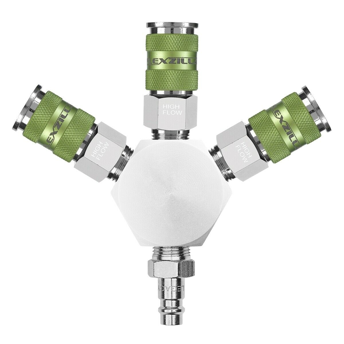 0.375 in. NPT 3 Way Pro High Flow Manifold High Flow Couplers & Plug