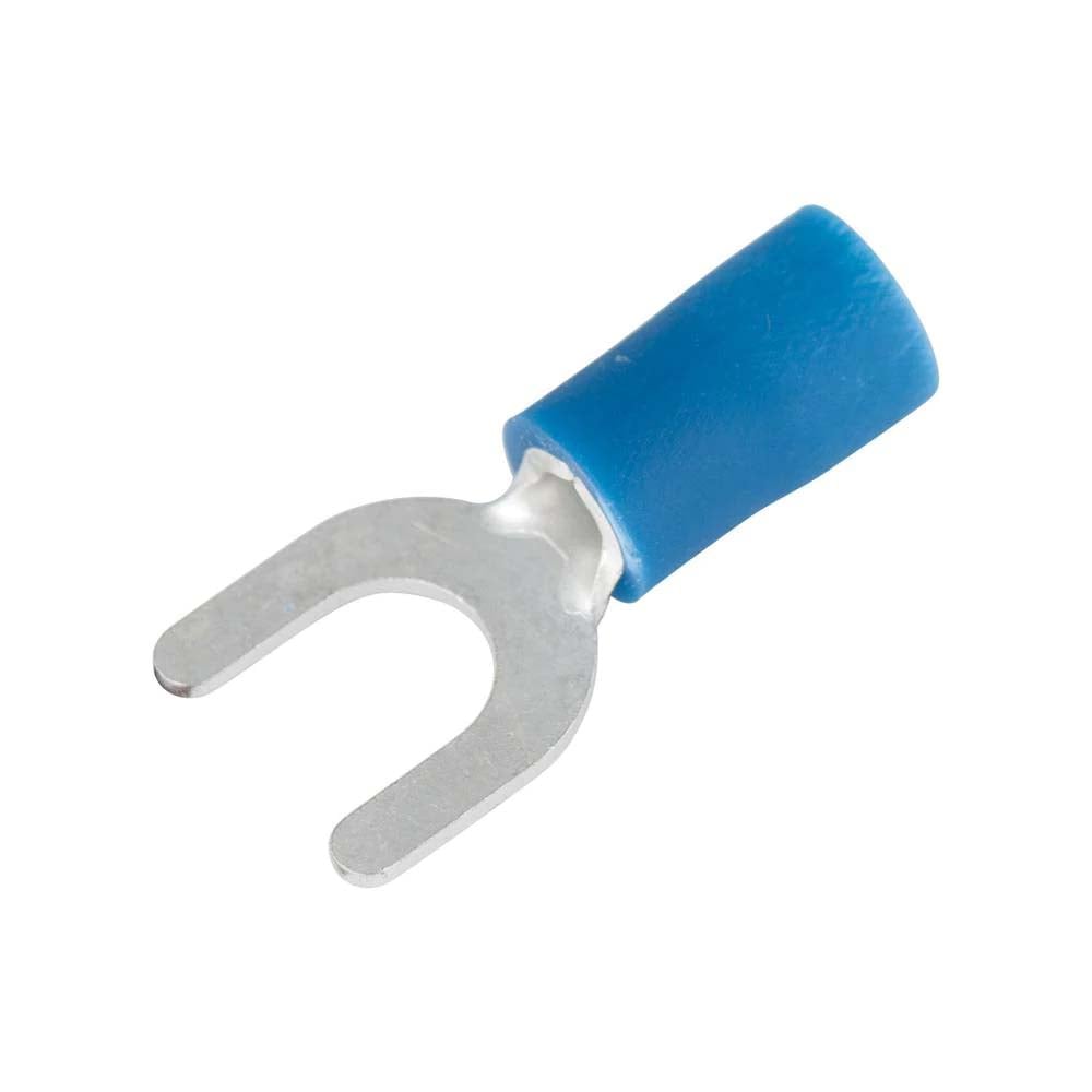 No 8 16 to 14 AWG Spade Terminal, Blue - 100 per Bag