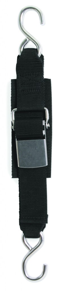 F12067 2.0 in. x 6 ft. Stainless Steel Kwik Lok Transom Tie-Downs, Black - Set of 2