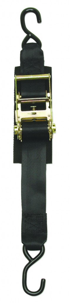 2.0 in. x 2 ft. Heavy Duty Ratchet Transom Tie- Downs, Black - Set of 2