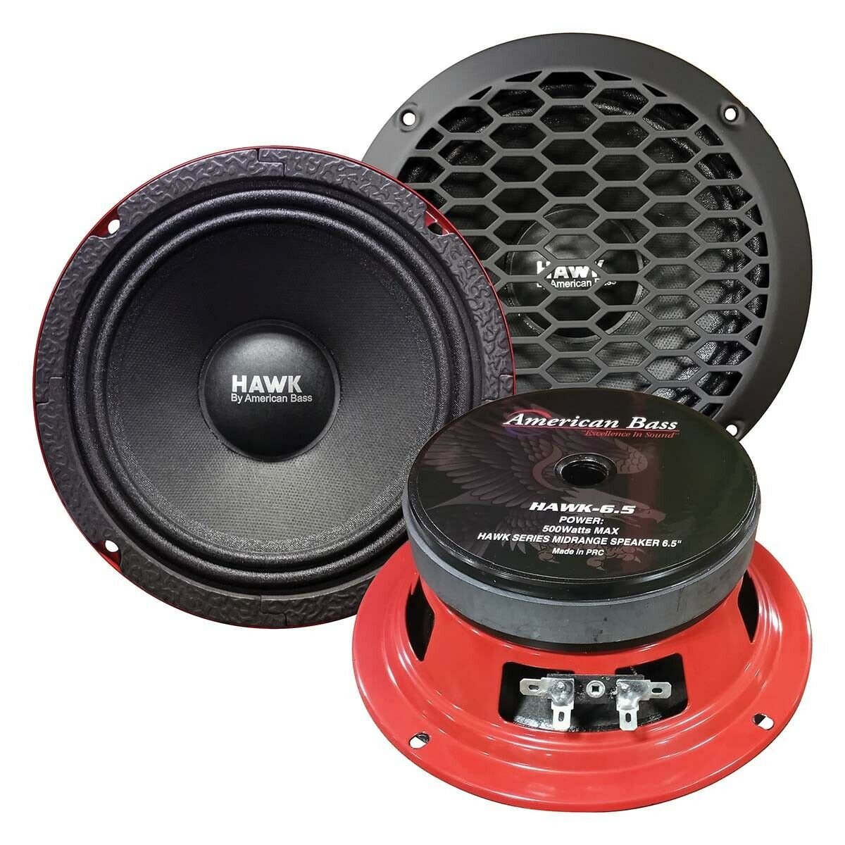 Picture of American Bass HAWK65 6.5 in. 500W Max 4 Ohm Hawk Midrange Speaker&#44; Black