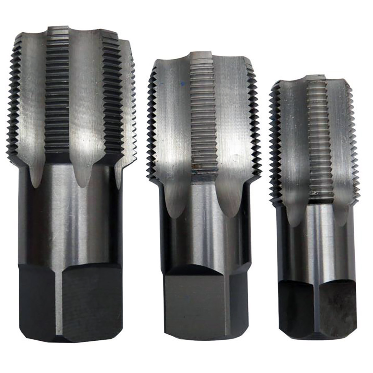 3 Piece Carbon Steel NPT Pipe Tap Set (1" 1-1/4" and 1-1/2")