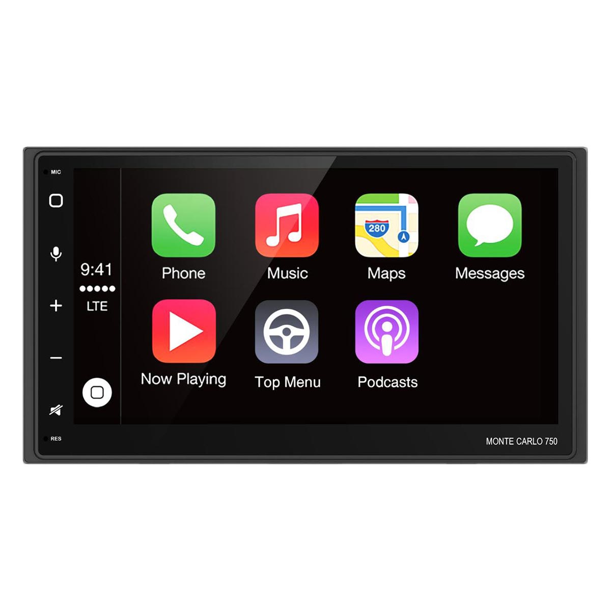 Picture of Blaupunkt MONTECARLO750 6.75 in. Double DIN Mechless Fixed Face Touchscreen Receiver with Apple CarPlay & Android Auto