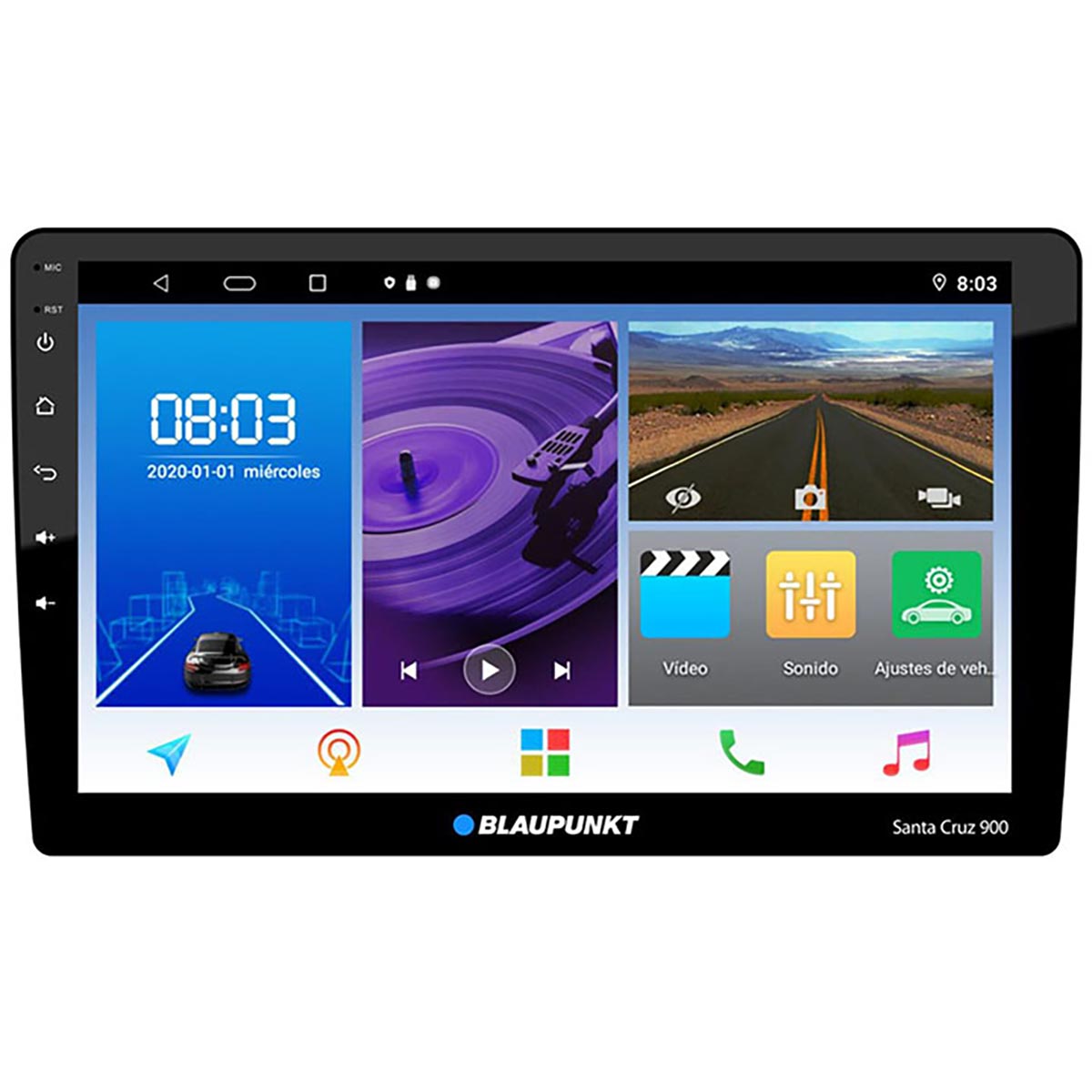Picture of Blaupunkt SANTACRUZ900 10.1 in. Double DIN Mechless Fixed Face Touchscreen Receiver with PhoneLINK Wi-Fi Bluetooth USB