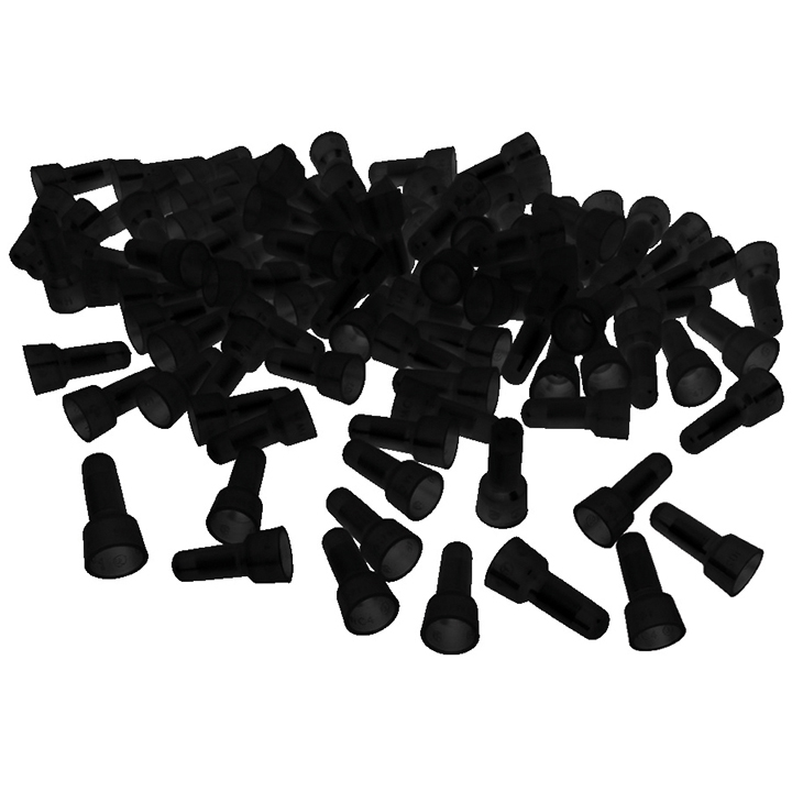 Closed End Crimp Cap 14-16 Gauge Wire Connector Terminal, Black - 1000 Piece