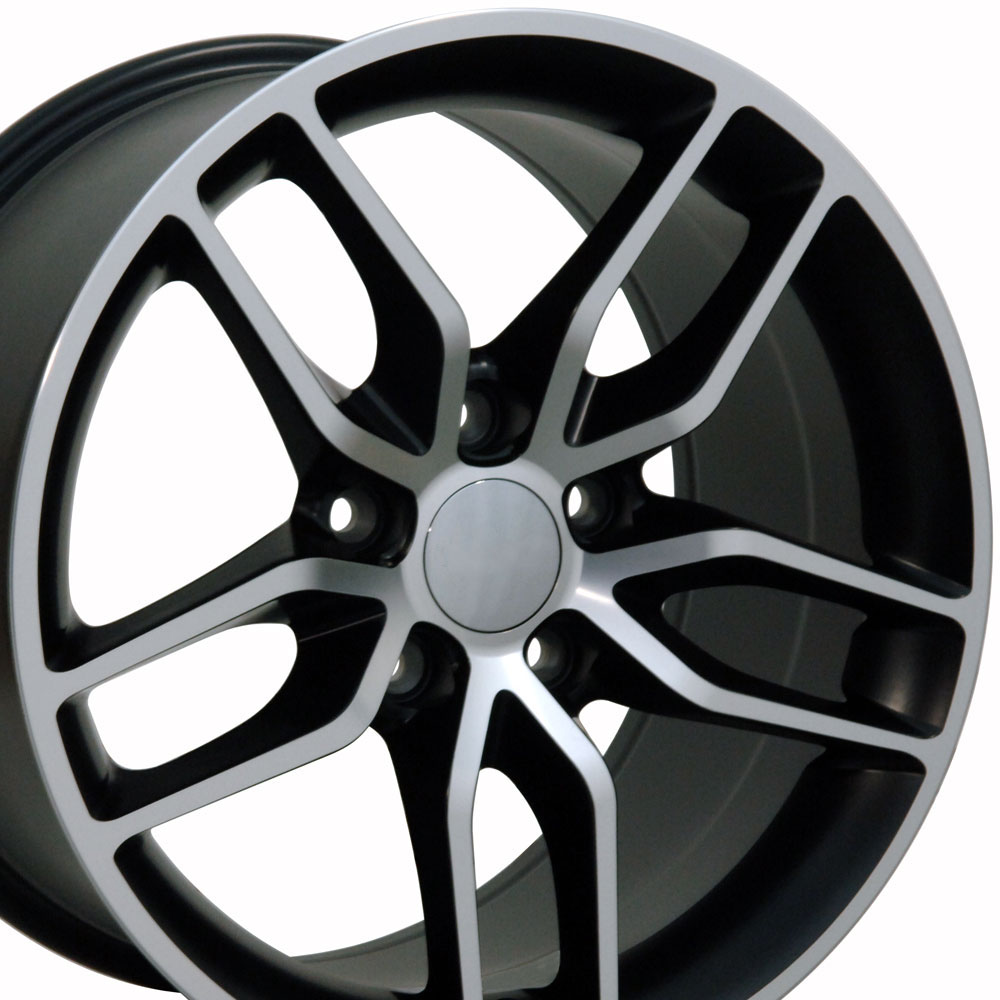 OE Wheels CV18B-19100-5475-79MB1 19 x 10 in. Wheel Replica, Matte Black with a Machined Face for Chevrolet Corvette Stingray