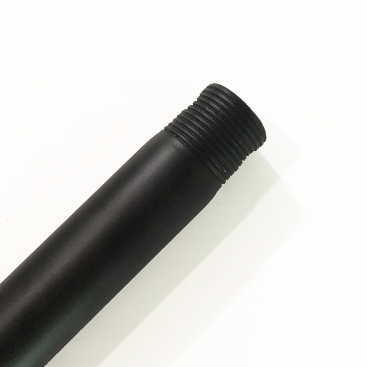 Matte Black 12-Inch Down Rod - Durable Iron Construction - Standard Threaded