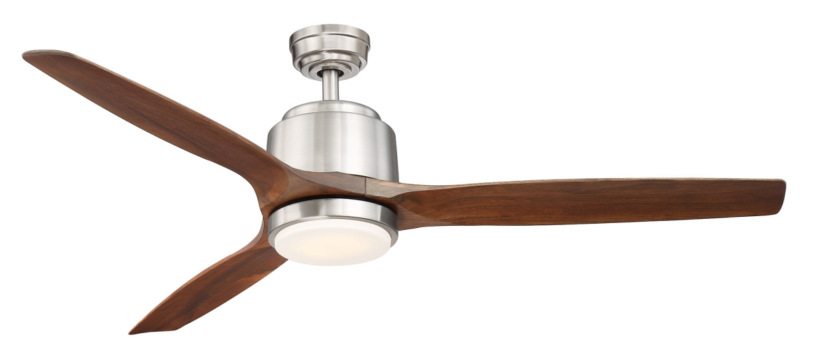 Reya 56in. Ceiling Fan - Nickel & Walnut - Remote Control - Eco-Friendly