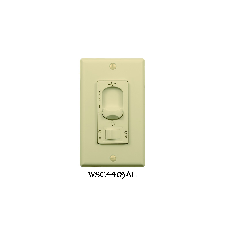WSC4403AL Dual Fan Light Wall Control with On-Off Control, Almond