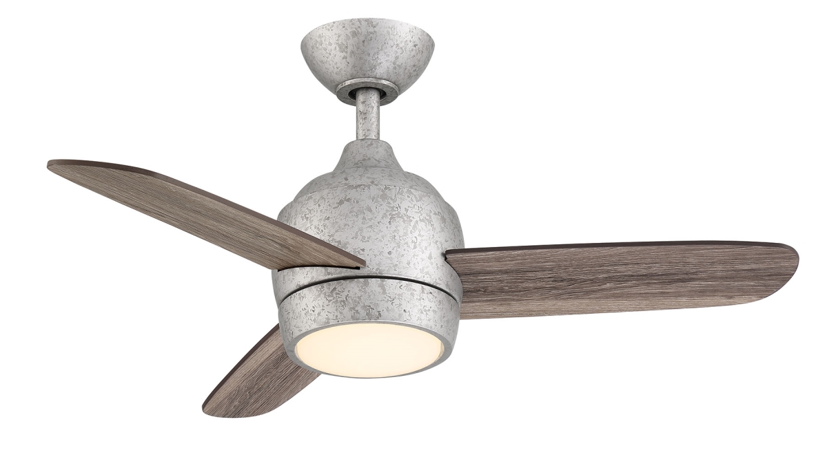 WR2008GI 36 in. The Mini Indoor & Outdoor LED Ceiling Fan, Galvanized Iron