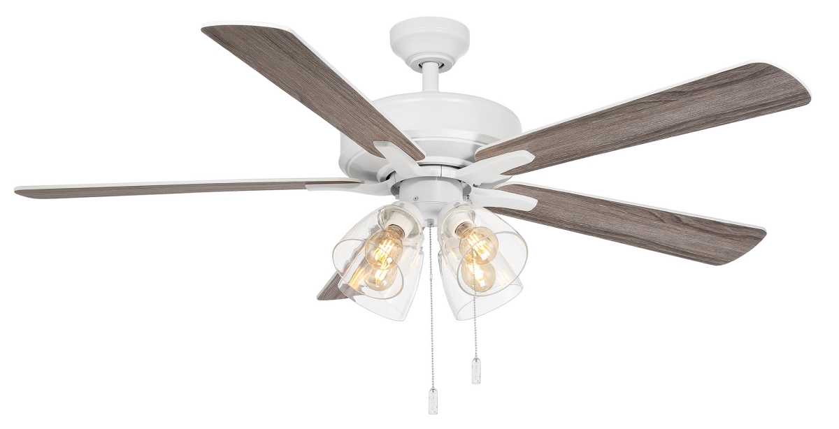 WR2024MW 52 in. Pecos Pull Chain Ceiling Fan, White
