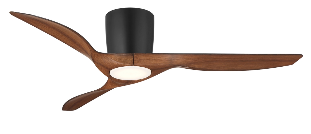 WR2118MBWAL 52 in. Delta Indoor & Outdoor Smart Flush Mount Ceiling Fan, Black & Walnut
