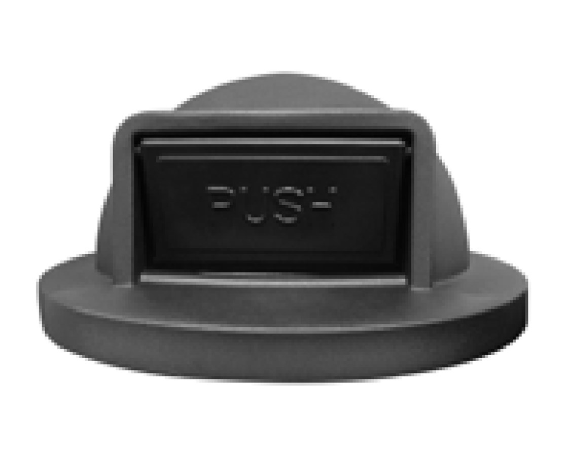 Dome Top Lid with Push Door for Exp-52 Plastic, Black