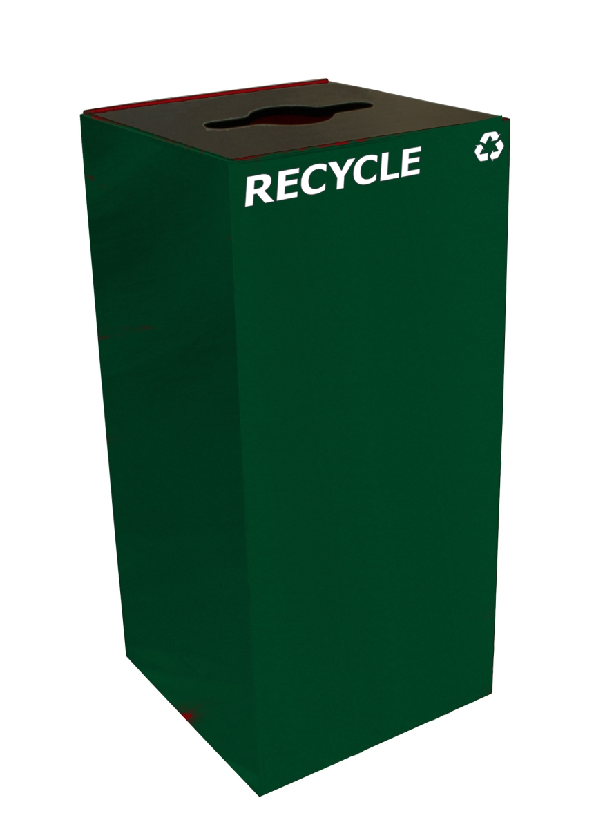 32GC04-GN 32 gal Square Recycle Unit with Combo Opening, Green