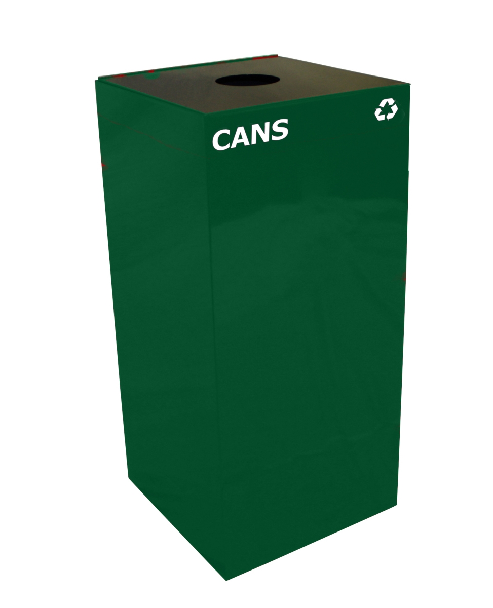 32GC01-GN 32 gal Square Recycle Unit with Round Opening, Green
