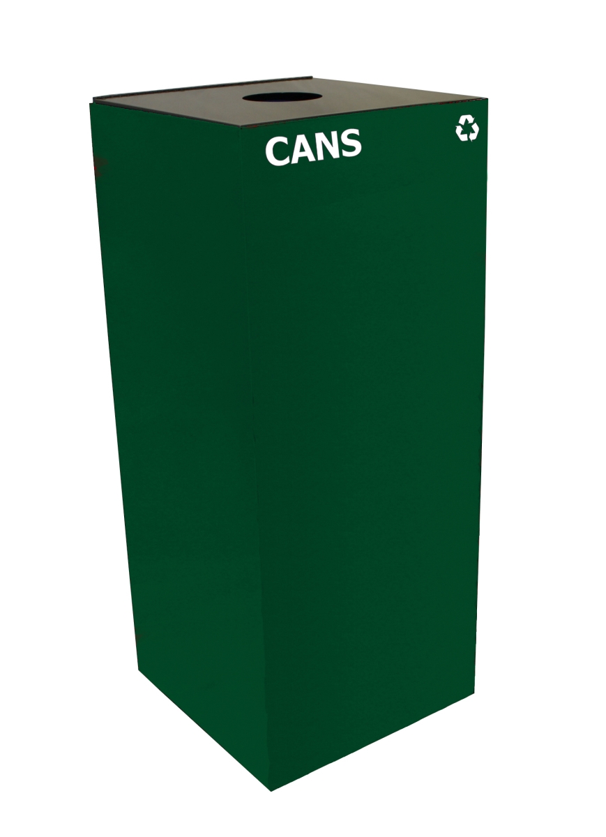 36GC01-GN 36 gal Square Recycle Unit with Round Opening, Green