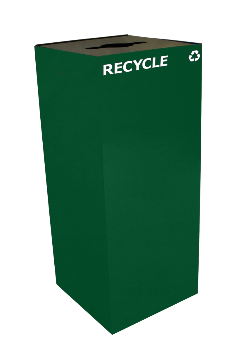 36GC04-GN 36 gal Square Recycle Unit with Combo Opening, Green