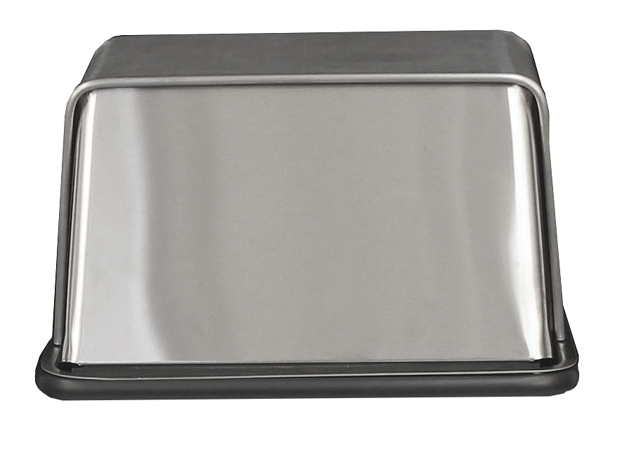 21TSS 21 gal Push Top Hamper, Stainless Steel