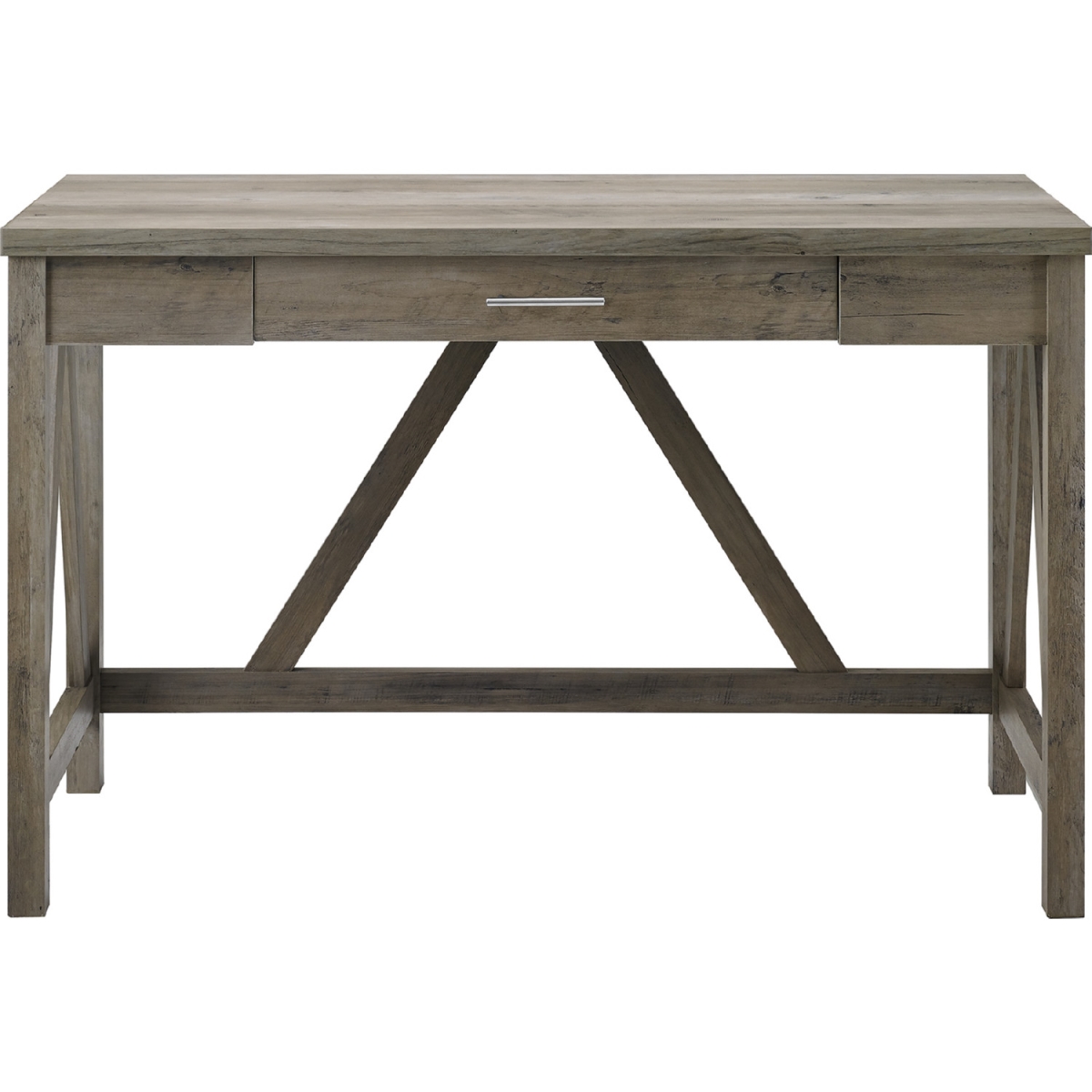 Walker Edison Furniture  46 in. Rustic Farmhouse Wood Computer Desk, Grey Wash -  Walker Edison Furniture Co, WA1001434