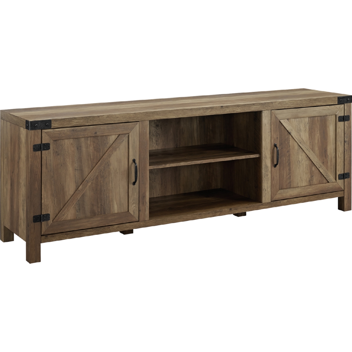 Walker Edison Furniture  70 in. Modern Farmhouse TV Stand, Rustic Oak -  Walker Edison Furniture Co, WA775788