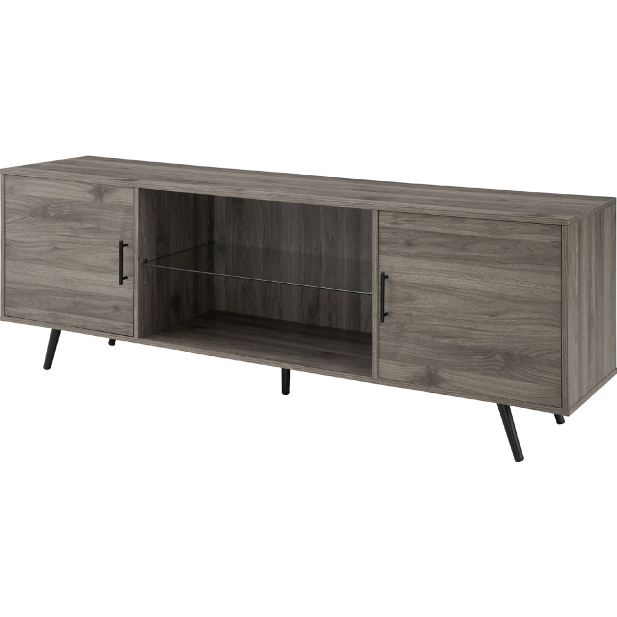 Walker Edison Furniture W70NORSG 70 in. Mid Century Modern TV Stand, Slate Grey