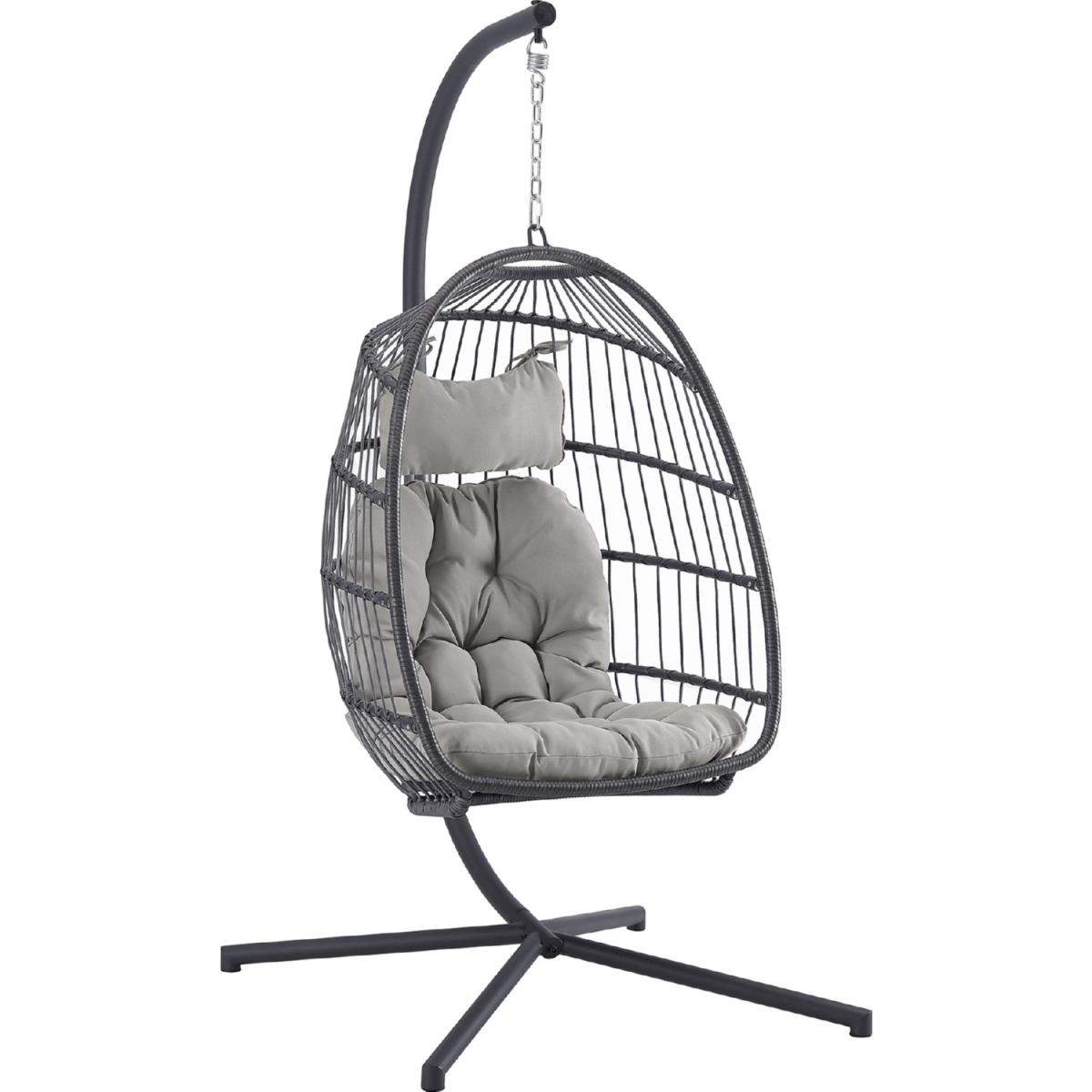 Picture of Walker Edison OREGGCHGYG Swing Egg Chair with Stand&#44; Grey