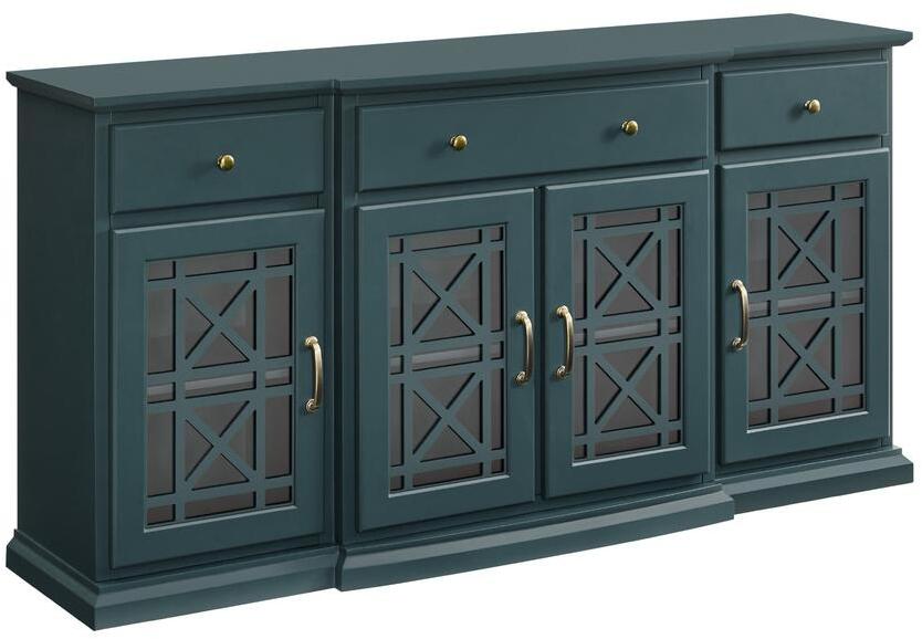 Walker Edison  60 in. Tiered Fretwork Sideboard, Dark Teal