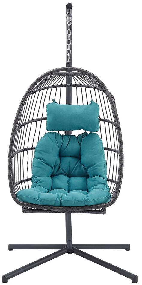 Picture of Walker Edison OREGGCHGYT 16 in. Swing Egg Chair with Stand - Grey & Teal