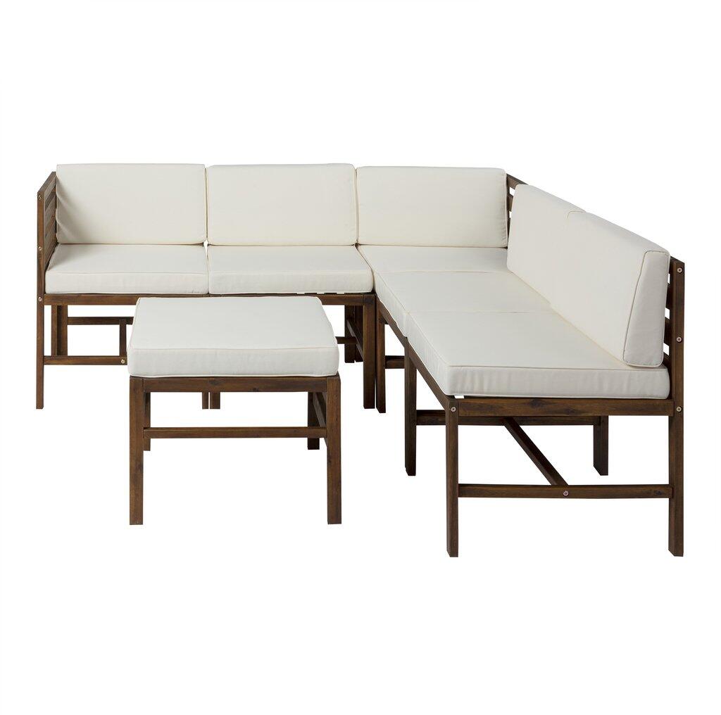 Walker Edison GOWSAN7PBR Modular Acacia Set, Brown - 7 Piece