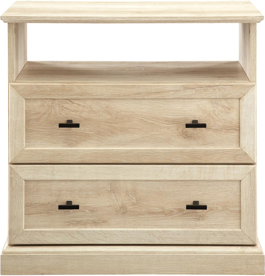 Walker Edison BR2DCLNSWO Classic 2 Drawer End Table, White Oak