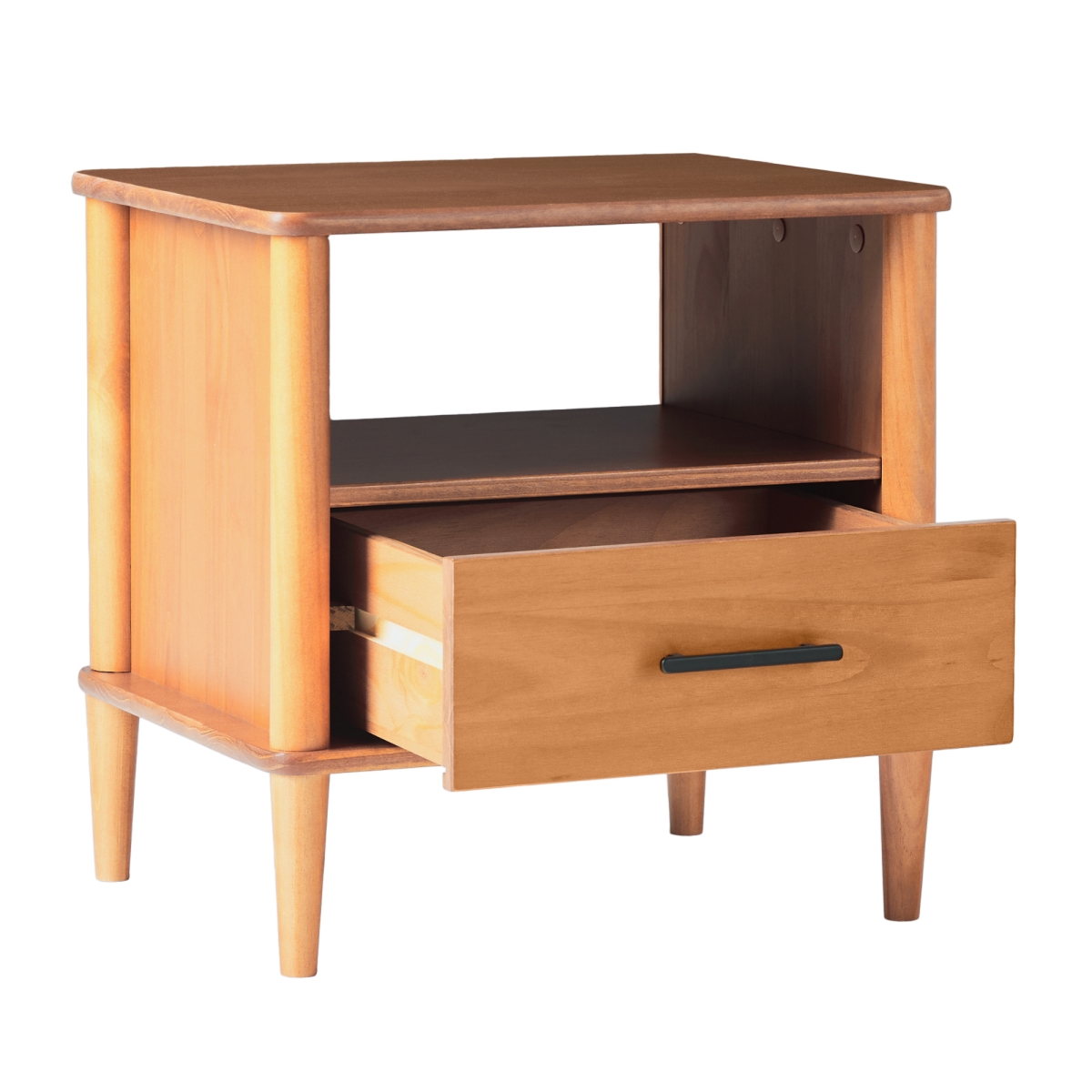 Picture of Walker Edison SPNB4CCA 20 x 15.88 x 20 in. Spindle Leg Nightstand&#44; Caramel