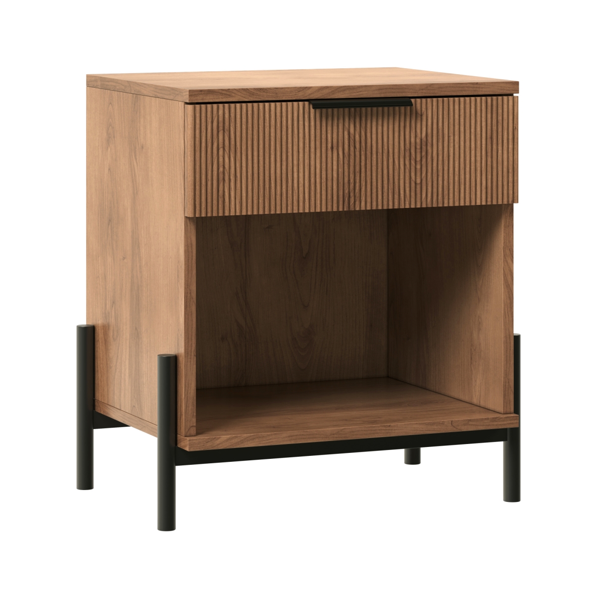 Picture of Walker Edison PRSB4CMO 23.75 x 15.75 x 22 in. Reeded Wood 1 Drawer Nightstand&#44; Mocha