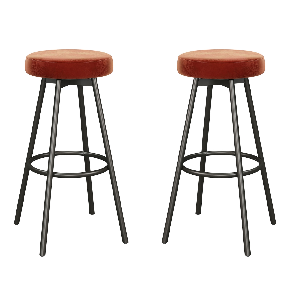 Picture of Walker Edison TWYD7DRS 29.25 x 21 x 21 in. Swivel Seat Glam Bar Stool&#44; Rust - Pack of 2