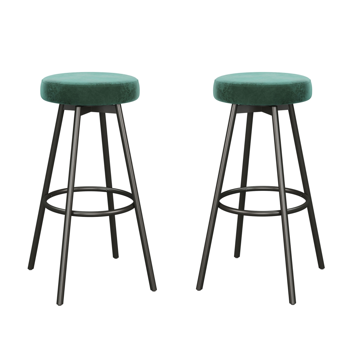 Picture of Walker Edison TWYD7DEM 29.25 x 21 x 21 in. Swivel Seat Glam Bar Stool&#44; Emerald - Pack of 2