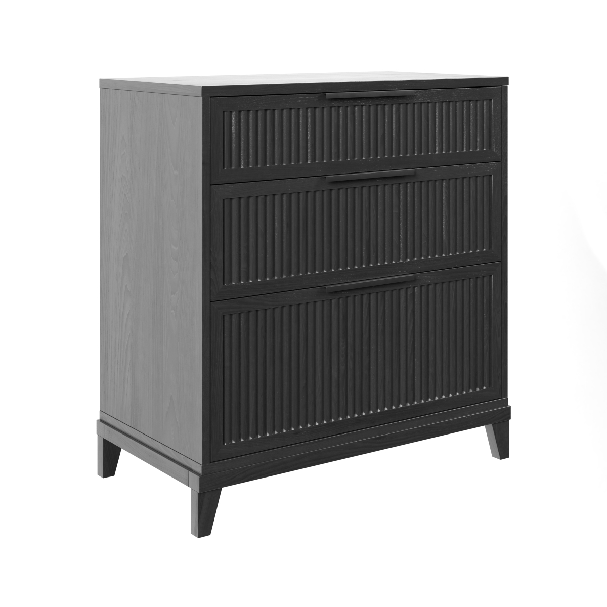 Picture of Walker Edison MALB3BBLWP 31 x 17.63 x 29.38 in. Mallard 3 Drawer Dresser Home Depot Exclusive-Brazil&#44; Black
