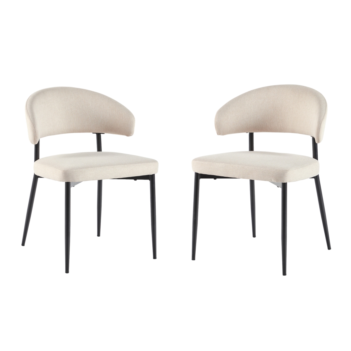 Picture of Walker Edison ALSD1EIV 30.25 x 22 x 21.24 in. Modern Curved Back Upholstered Dining Chair&#44; Ivory - Pack of 2