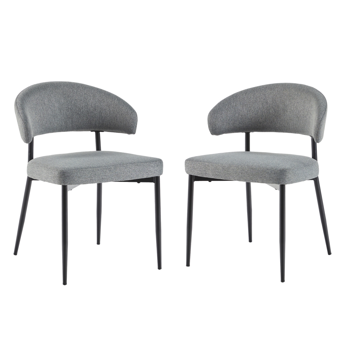 Picture of Walker Edison ALSD1ECL 30.25 x 22 x 21.24 in. Modern Curved Back Upholstered Dining Chair&#44; Charcoal - Pack of 2