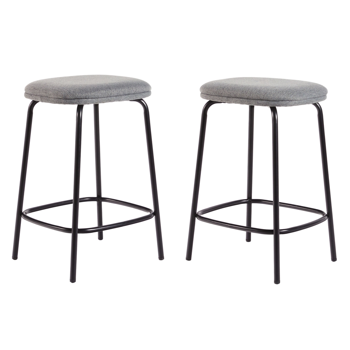 Picture of Walker Edison MUTD7DCL 24 x 13.13 x 15.75 in. Simple Counter Stool with Upholstered Seat&#44; Charcoal - Pack of 2