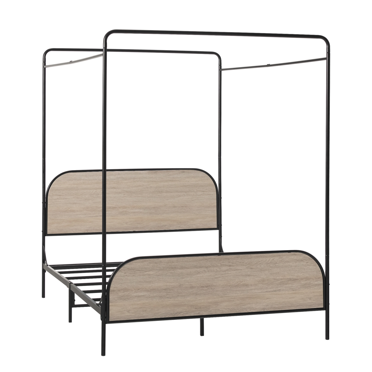 Picture of Walker Edison METB5CSO 79 x 60.63 x 81.25 in. Industrial Bent Metal Queen Size Canopy Bed&#44; Smoked Oak
