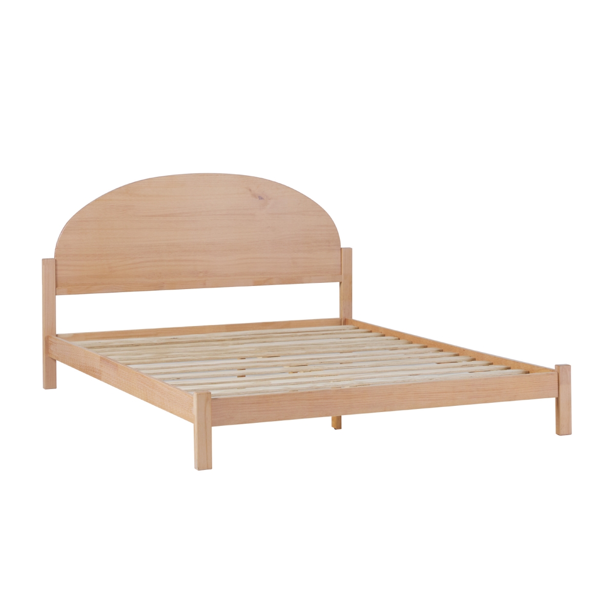 Picture of Walker Edison ELIB5CCW 39.25 x 63.5 x 82.63 in. Solid Wood Queen Size Bed with Arched Headboard&#44; Cerused White
