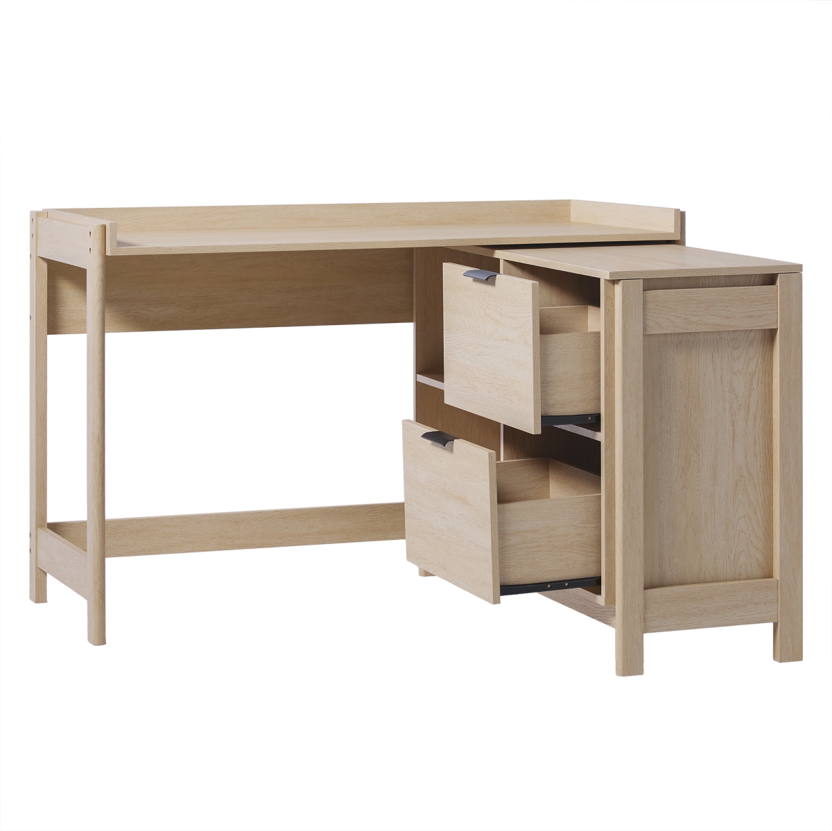 Picture of Walker Edison AZHOL42OS1CO0 31.88 x 41.88 x 49.75 in. Holmes Modern L Shaped Desk with Drawer Storage&#44; Coastal Oak