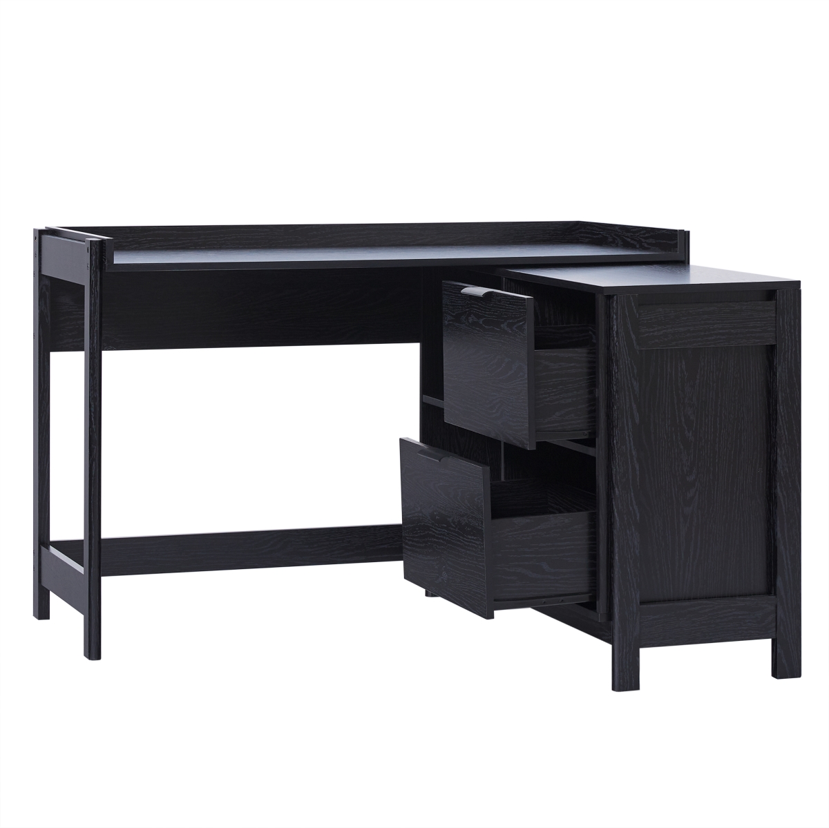 Picture of Walker Edison AZHOL42OS1BL0 31.88 x 41.88 x 49.75 in. Holmes Modern L Shaped Desk with Drawer Storage - Black&#44; Black