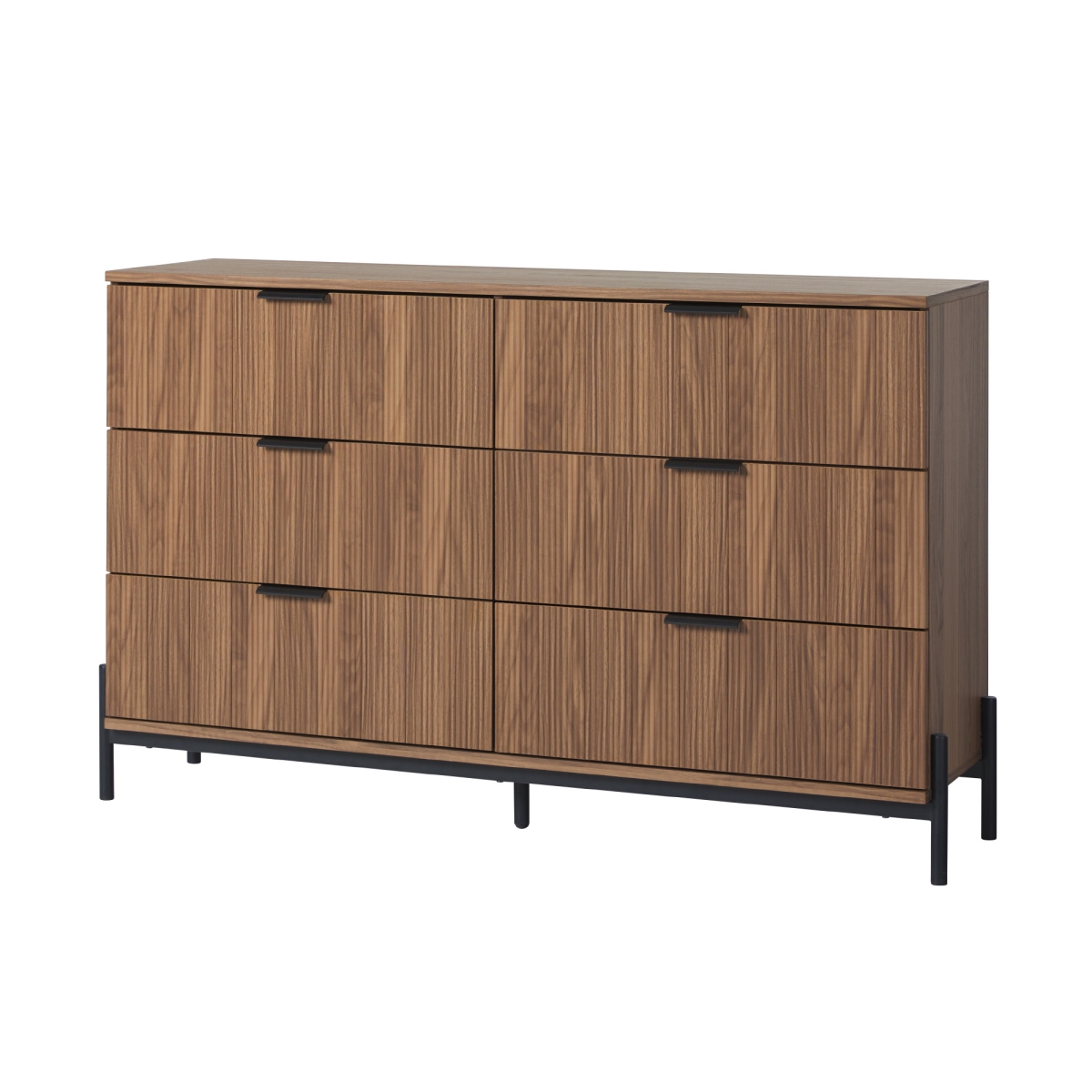 Picture of Walker Edison WEPRS026D4MO1 35.5 x 15.5 x 56 in. 6 Drawer Dresser with Reeded Drawer Front&#44; Mocha